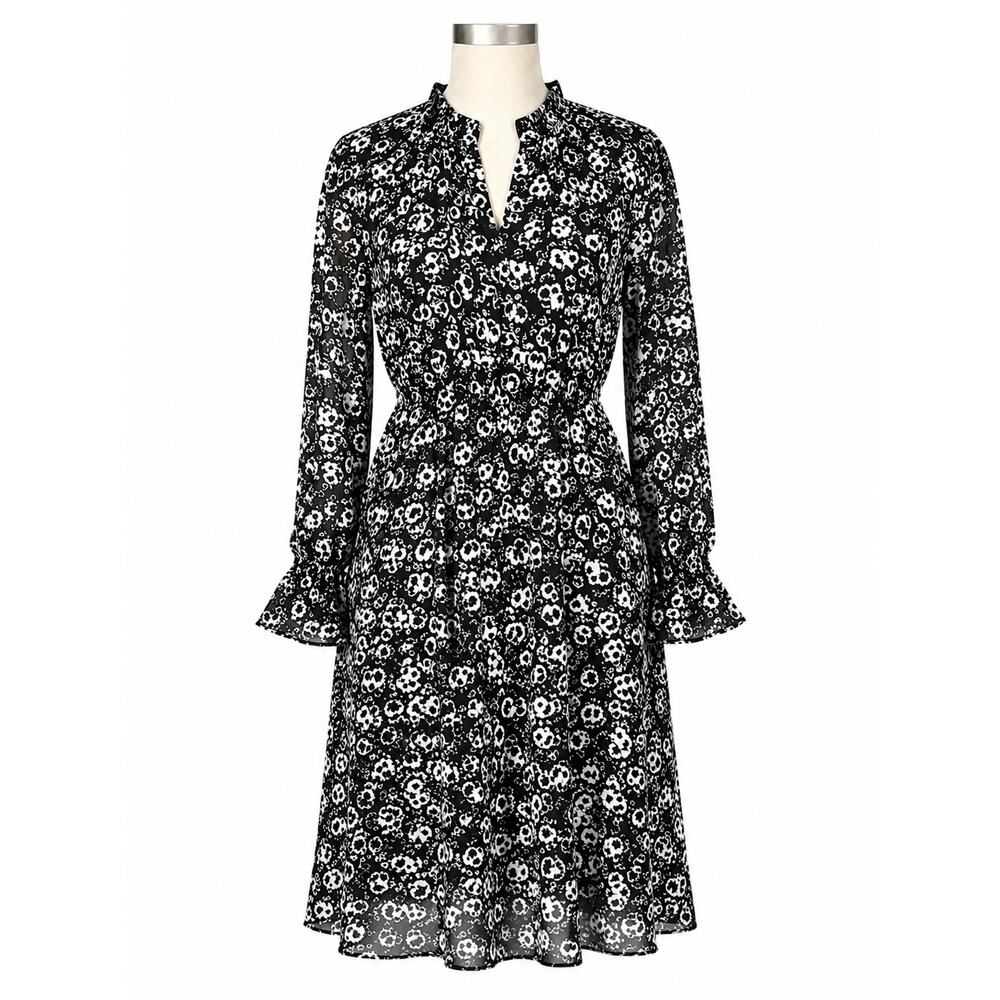J. Crew Mercantile Blossom Print Dress – Black & White – Size M